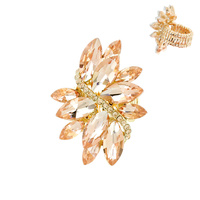 RHINESTONE CLUSTER STRETCH RING